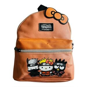Hello Kitty and Friends Naruto Shippuden Mini Backpack Bag Orange and Black